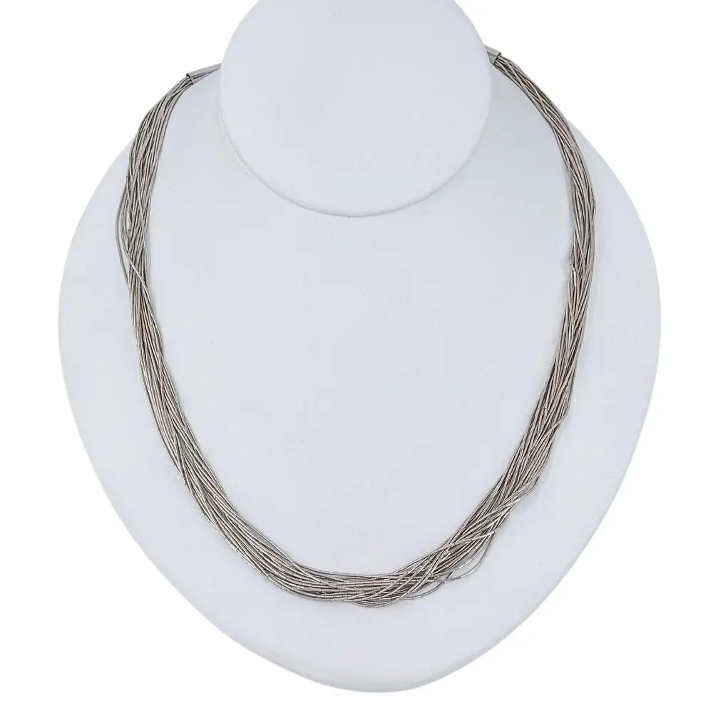 Vintage Liquid Silver Sterling 925 20 Strand Necklace | 20